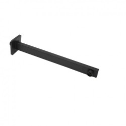 BRAZO, REGADERA, PARED, ACERO, INOXIDABLE, NEGRO, MATE