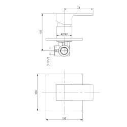 MONOMANDO PARA REGADERA DE ACERO INOXIDABLE ACABADO SATINADO